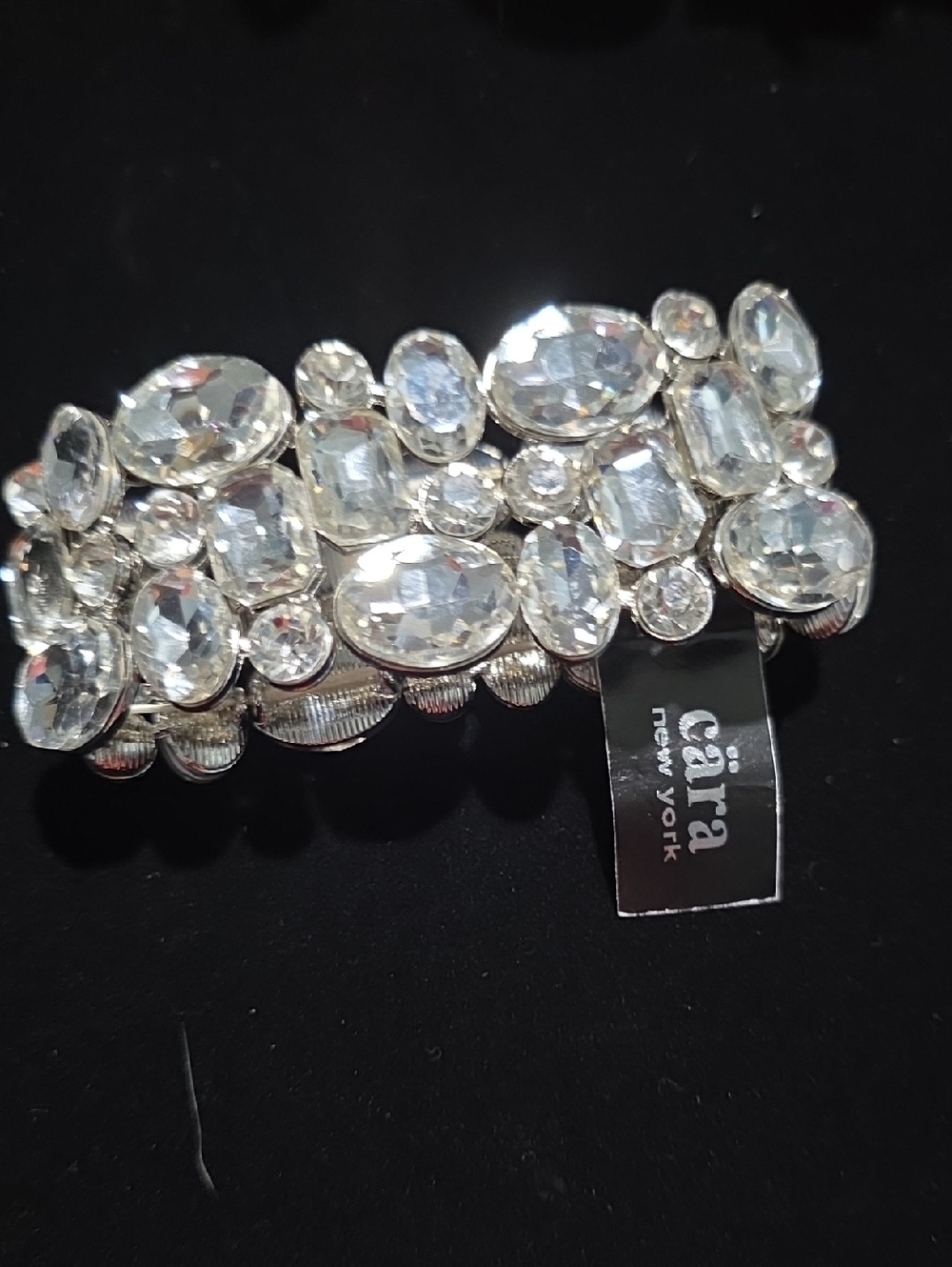Ciara New York Crystal Statement Bracelet - Clear Silver